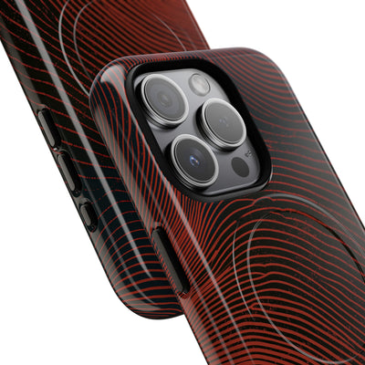 Red Tough 2.0 Magsafe Phone Case for iPhone - Terracotta Nerve Map