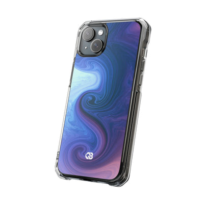 Azure Fluid Swirl · Clear Impact Magnetic Phone Case for iPhone · Blue