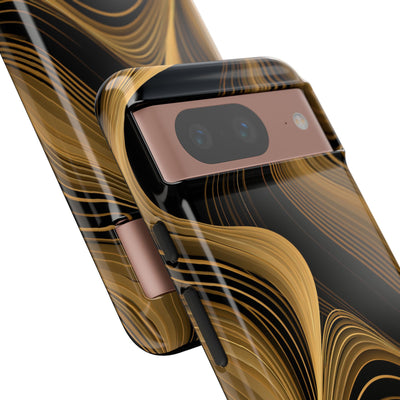 Gold Tough Phone Case for Google Pixel - Molten Copper Strands
