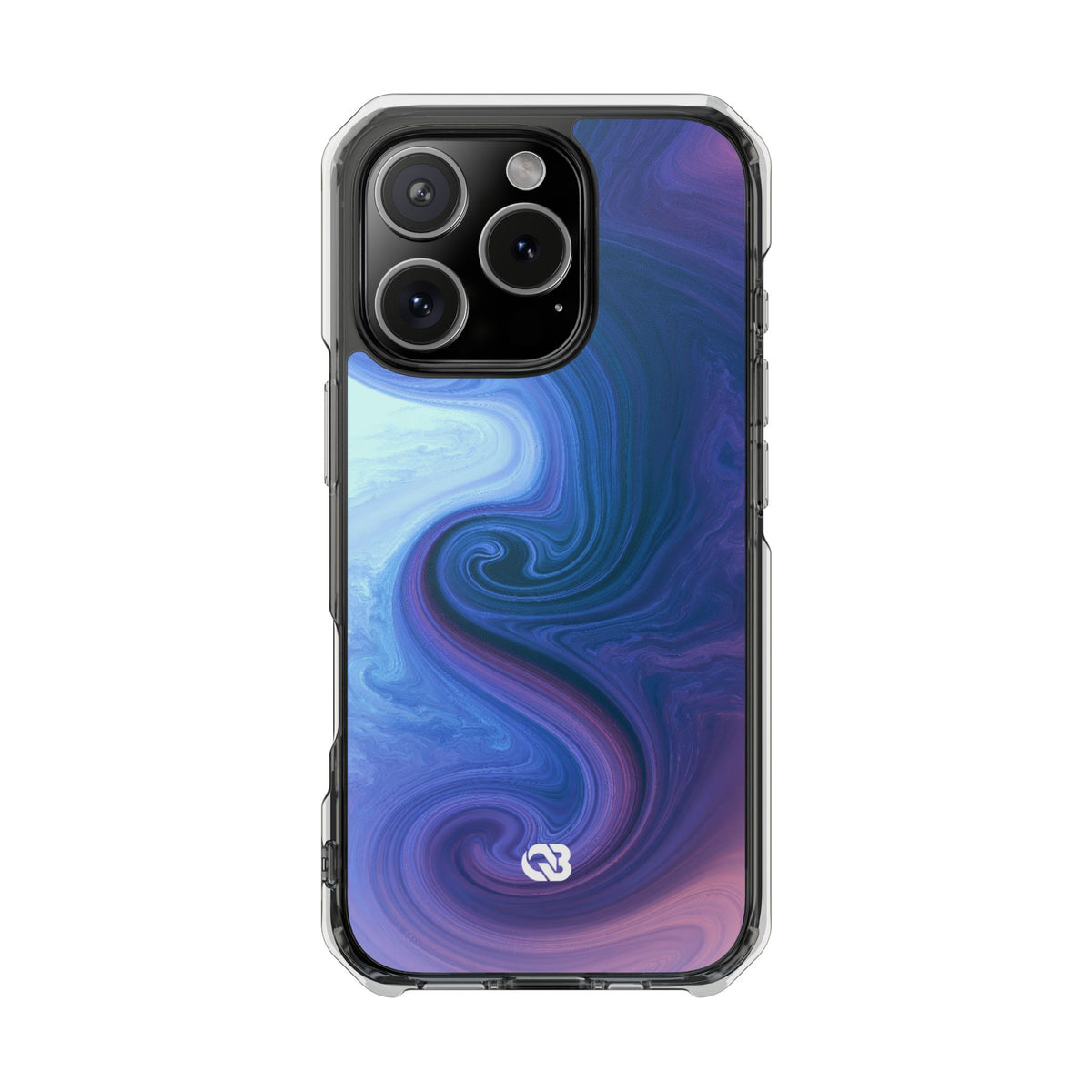 Azure Fluid Swirl · Clear Impact Magnetic Phone Case for iPhone · Blue