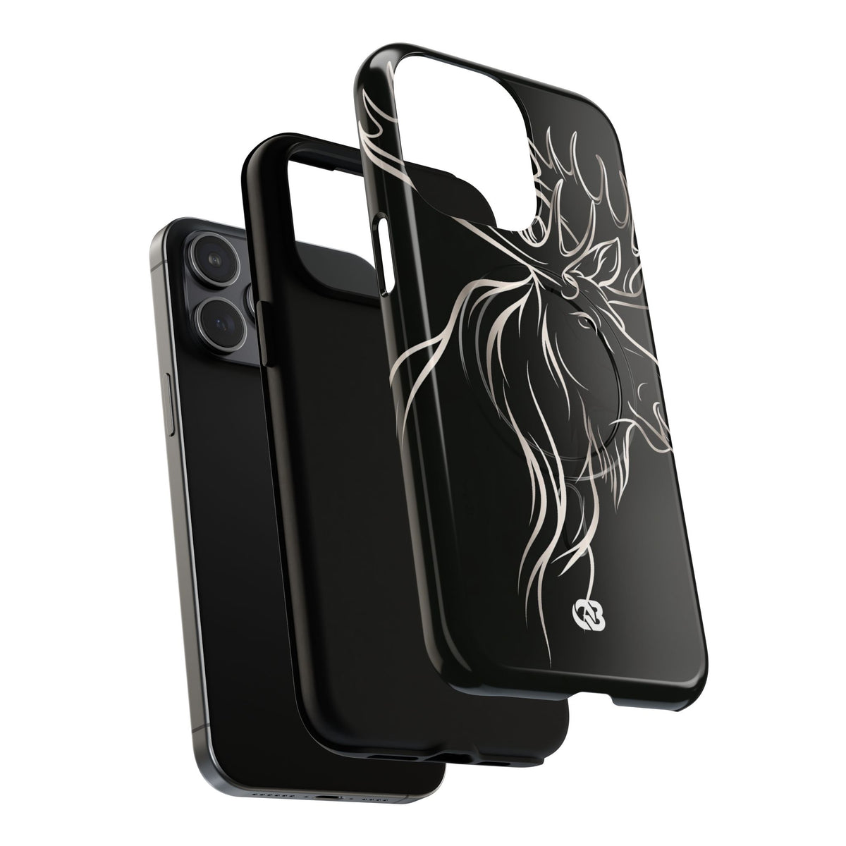 Nordic Moose Contour · Tough 2.0 Magnetic Phone Case for iPhone · Black