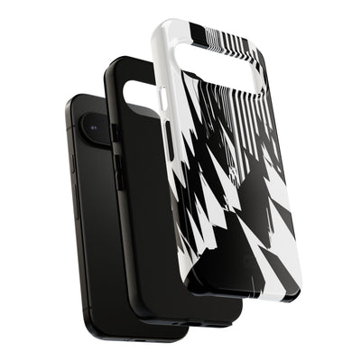 White Tough Phone Case for Google Pixel - Shattered Vector Spire