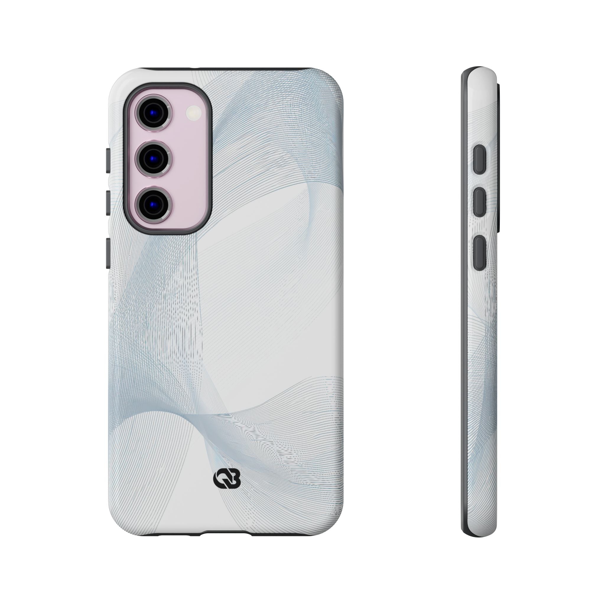 White Tough Phone Case for Samsung - Arctic Line Current