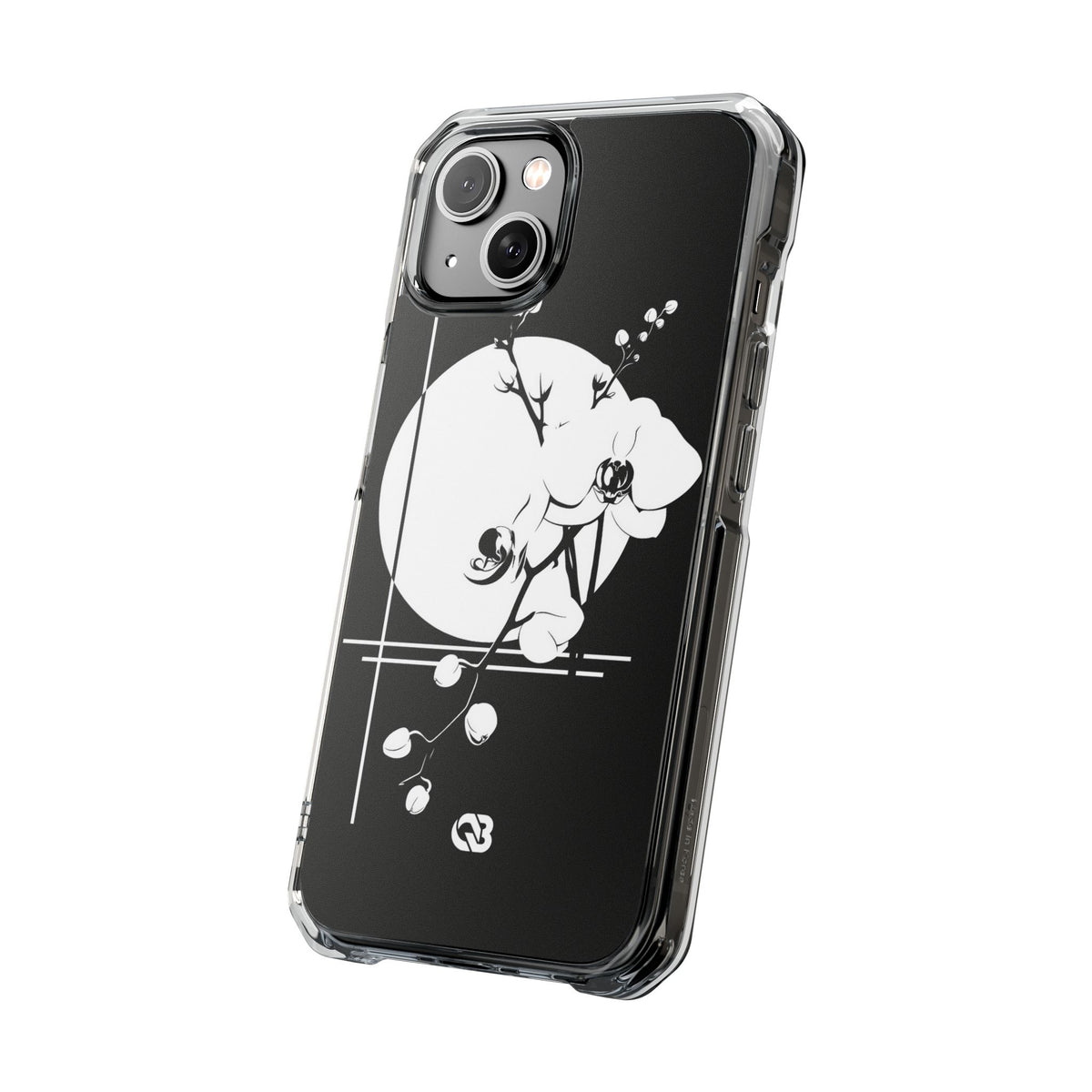Nocturne Orchid Bloom · Clear Impact Magnetic Phone Case for iPhone ·  Black