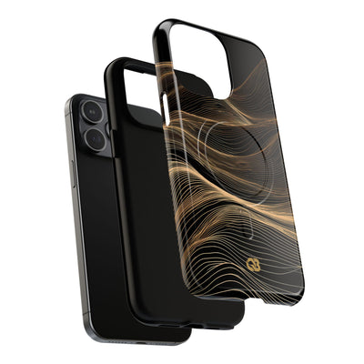 Black Tough 2.0 Magsafe Phone Case for iPhone - Copper Topo Ridge