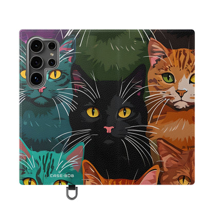 Kat Raster Neon - Samsung S24 Ultra Case - Portemonnee