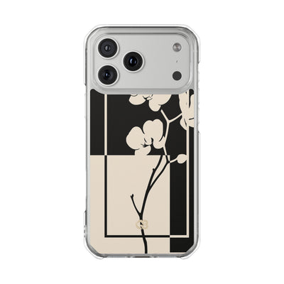 Beige Impact MagSafe Phone Case for iPhone - Nocturnal Orchid Frame