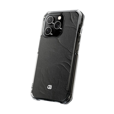 Obsidian Stucco Relief · Clear Impact Magnetic Phone Case for iPhone ·  Black