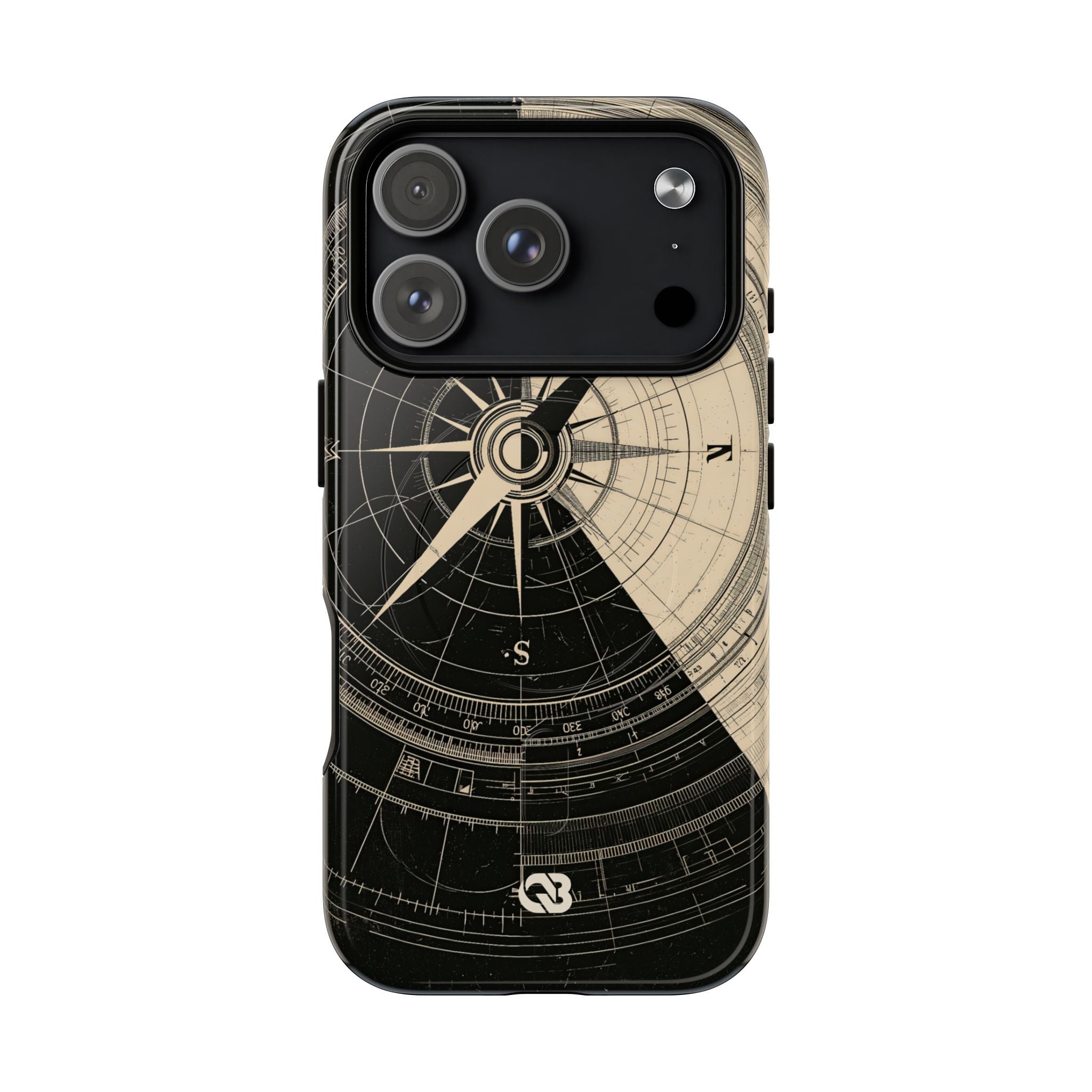 Beige Tough 2.0 Magsafe Phone Case for iPhone - Obsidian Nautical Blueprint