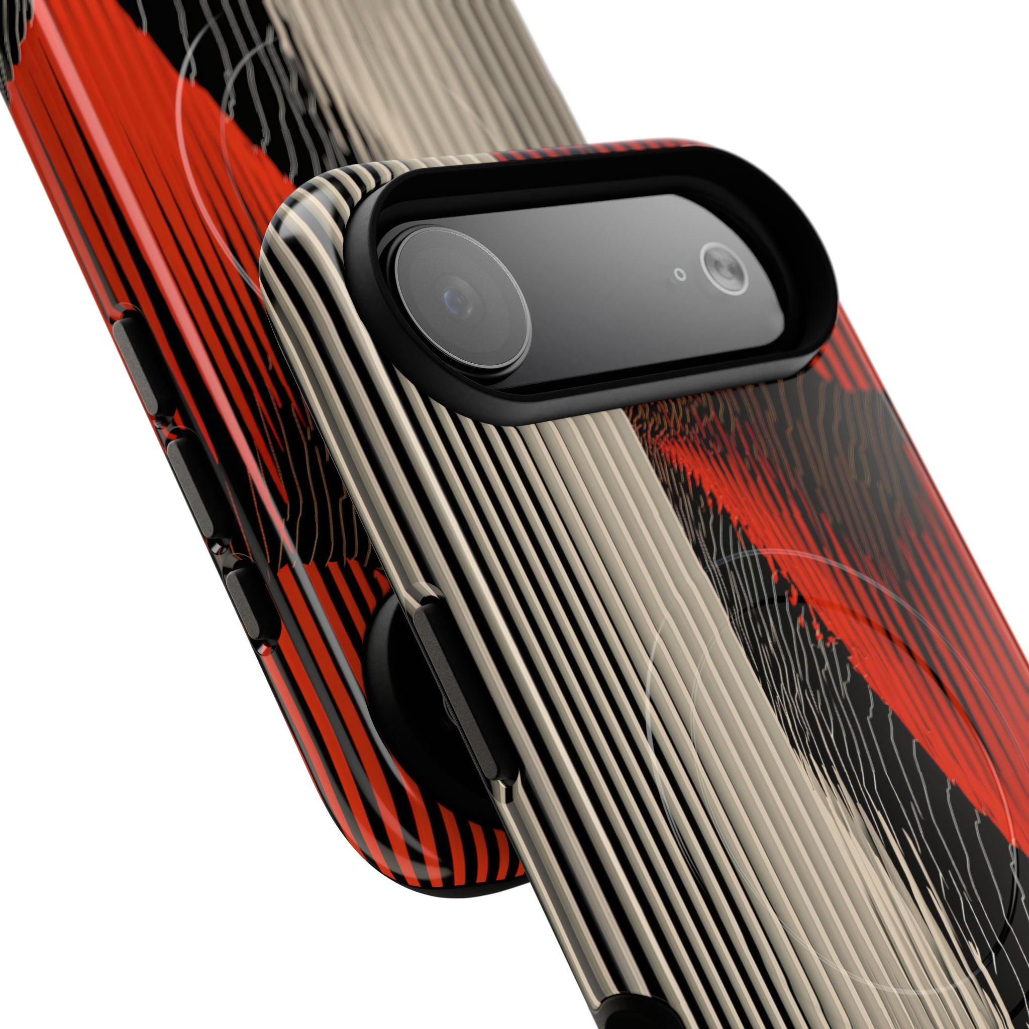 Red Tough 2.0 Magsafe Phone Case for iPhone - Crimson Pulse Topo