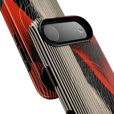Red Tough 2.0 Magsafe Phone Case for iPhone - Crimson Pulse Topo