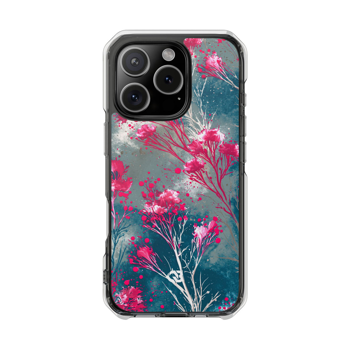 Cyber Blossom · Clear Impact Magnetic Phone Case for iPhone · Teal