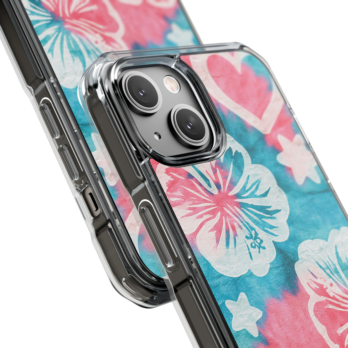 Tropical Hibiscus Bloom · Clear Impact Magnetic Phone Case for iPhone · Teal
