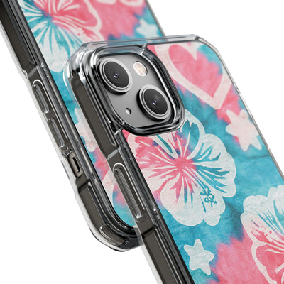 Tropical Hibiscus Bloom · Clear Impact Magnetic Phone Case for iPhone · Teal