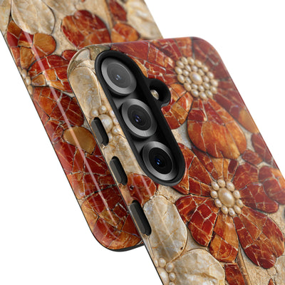 Carnelian Pearl Bloom · Tough Phone Case for Samsung · Orange