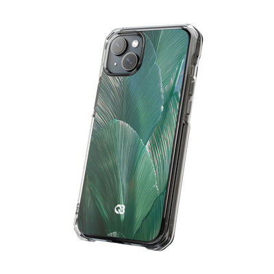 Translucent Fan Palm · Clear Impact Magnetic Phone Case for iPhone · Teal
