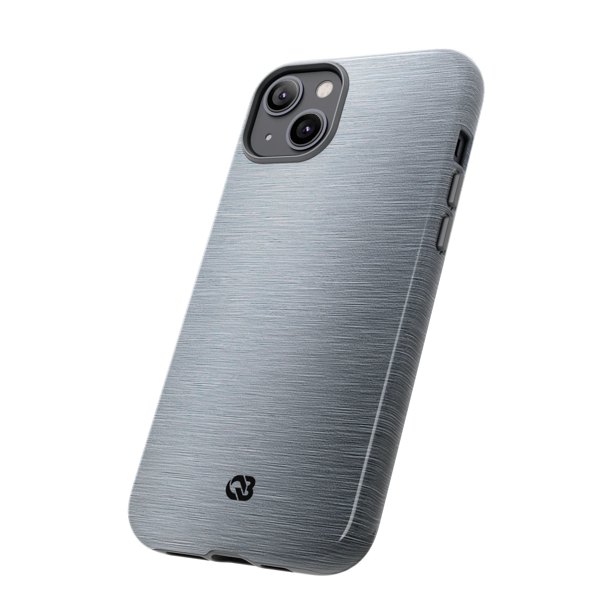 Silver Tough Phone Case for iPhone - Satin Chrome Grain