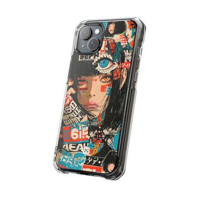Shibuya Street Collage · Clear Impact Magnetic Phone Case for iPhone · Red