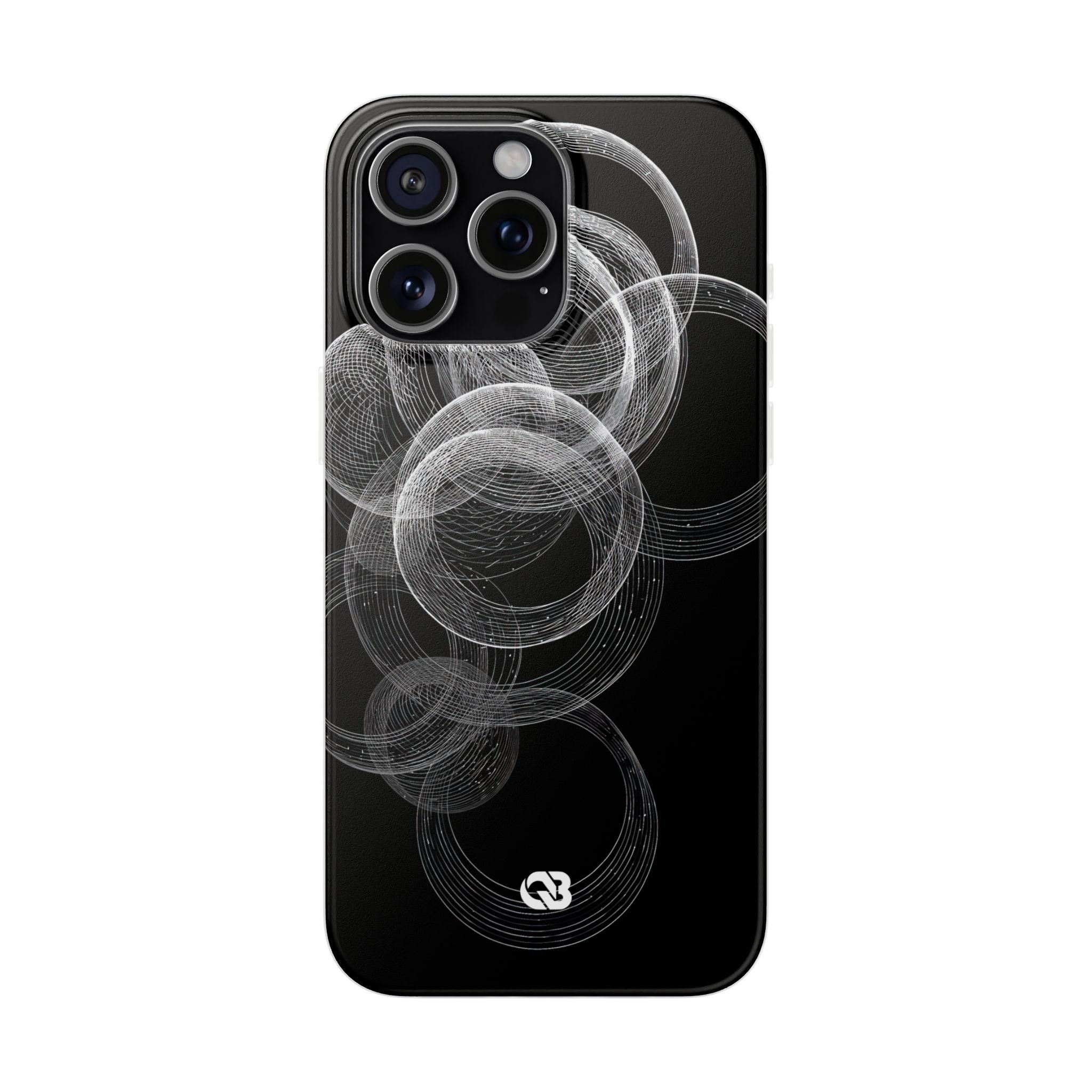 Black Lite Phone Case for iPhone - Kinetic Wireframe Orbit