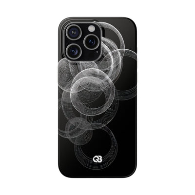 Black Lite Phone Case for iPhone - Kinetic Wireframe Orbit