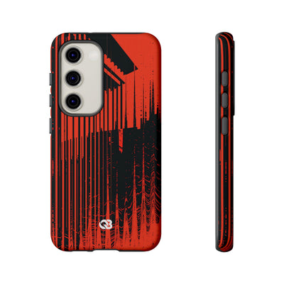Red Tough Phone Case for Samsung - Crimson Brutalist Distortion