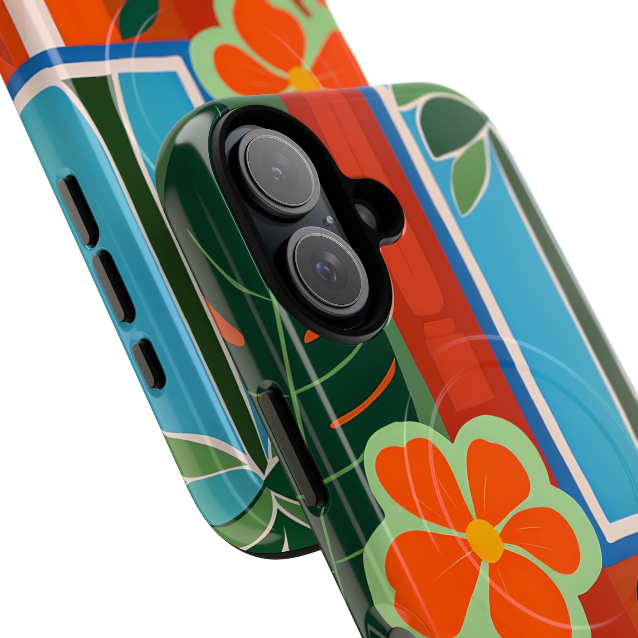 Vivid Jungle Collage · Tough+ Coque de téléphone pour iPhone · MagSafe