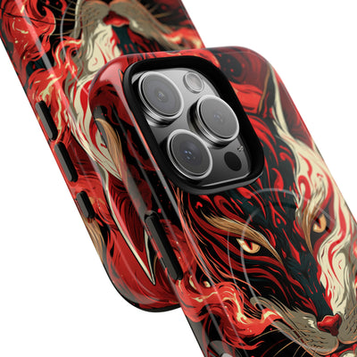 Crimson Kitsune Spirit · Tough 2.0 Magnetic Phone Case for iPhone · Red