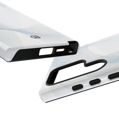 White Tough Phone Case for Samsung - Arctic Line Current