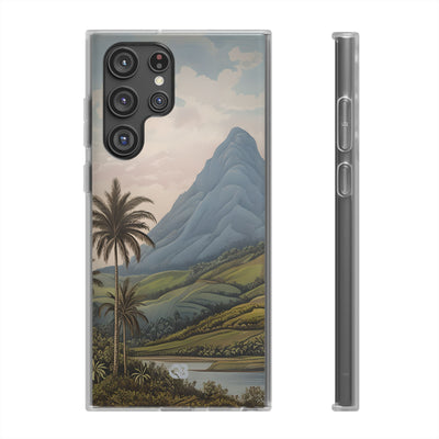 Verdant Blue Summit · Soft Phone Case for Samsung