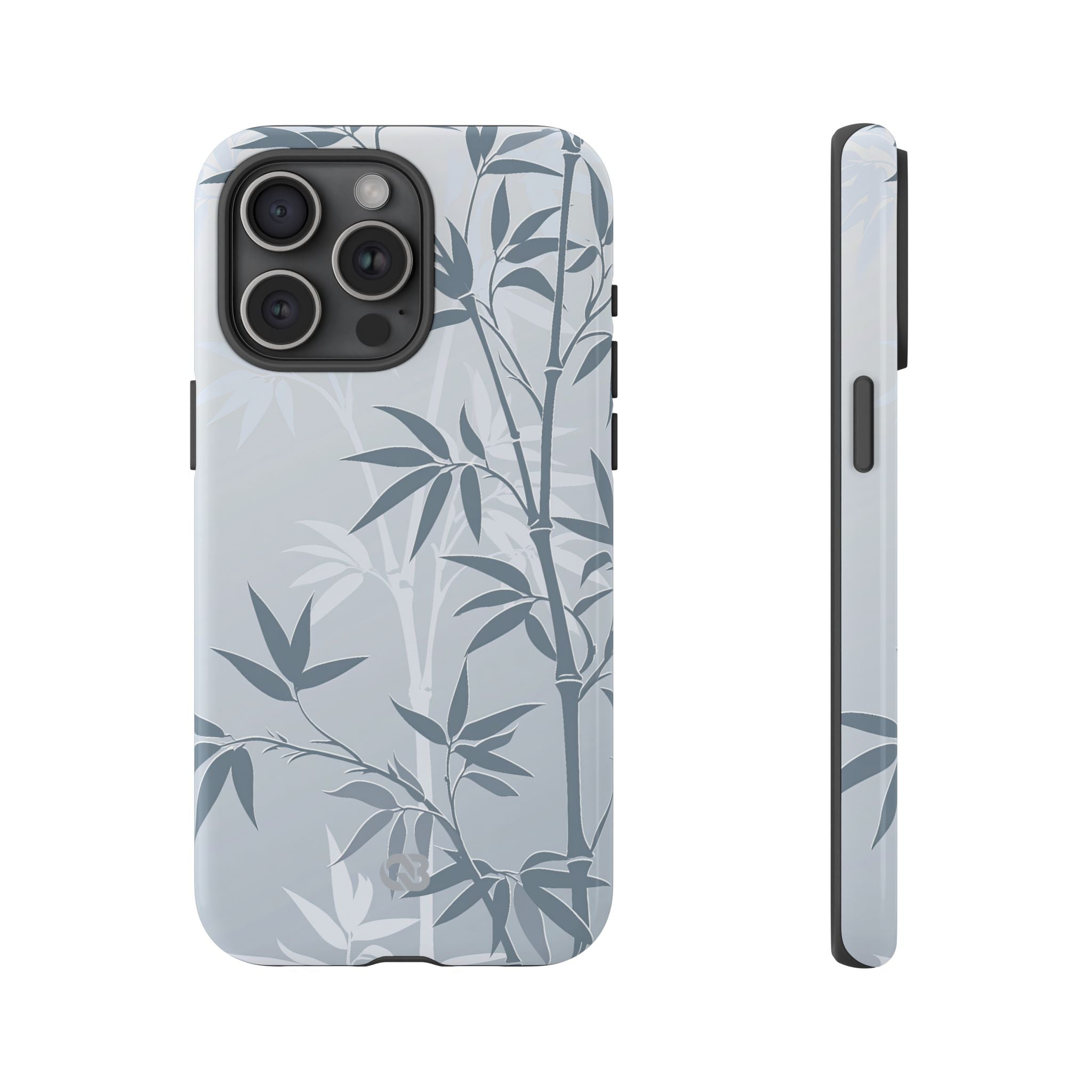 Blue Tough Phone Case for iPhone - Slate Bamboo Shadow