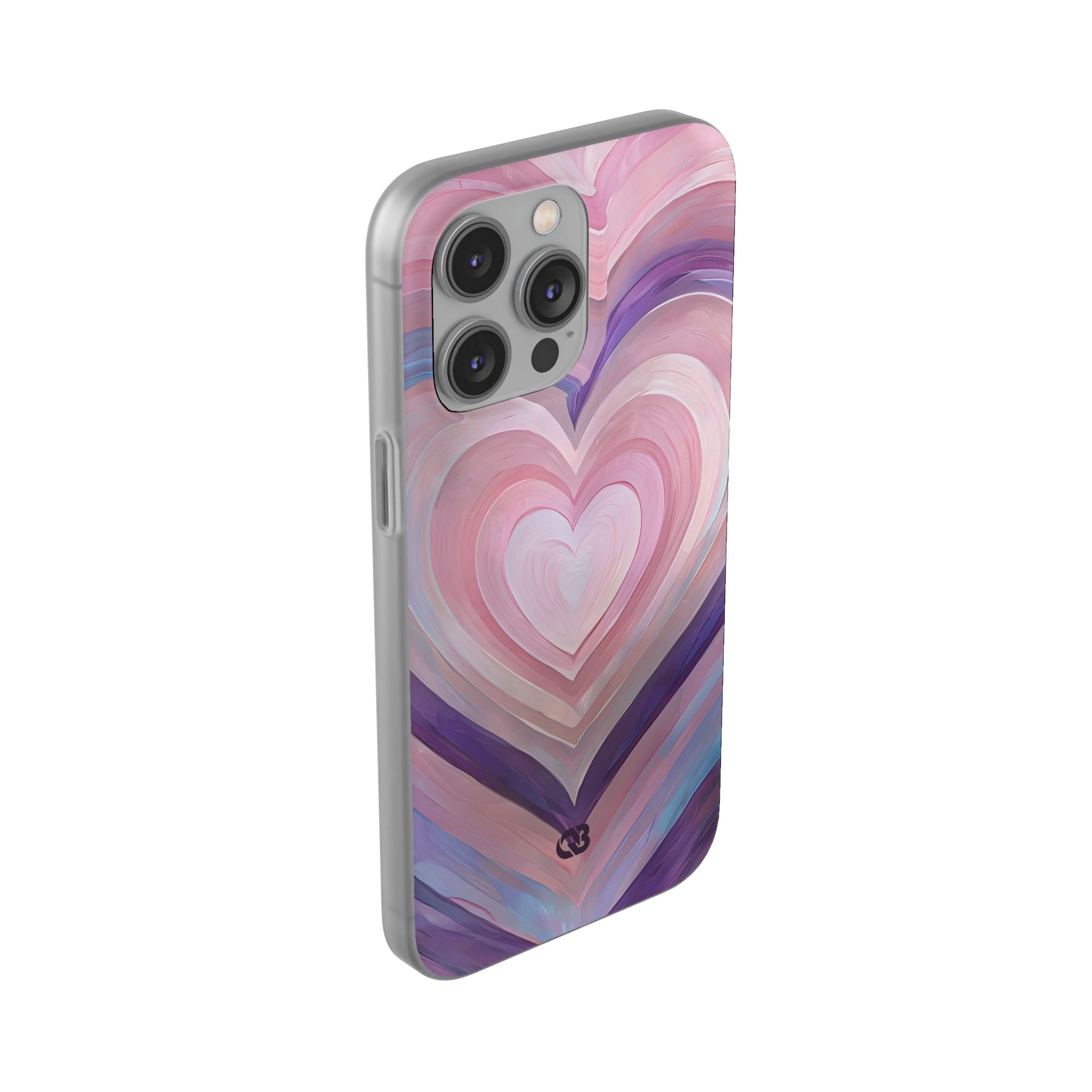 Lavender Pulse Hearts · Soft Mobilskal för iPhone