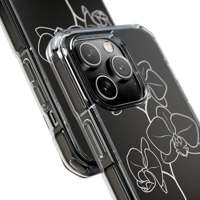 Black Impact MagSafe Phone Case for iPhone - Noir Alabaster Orchid