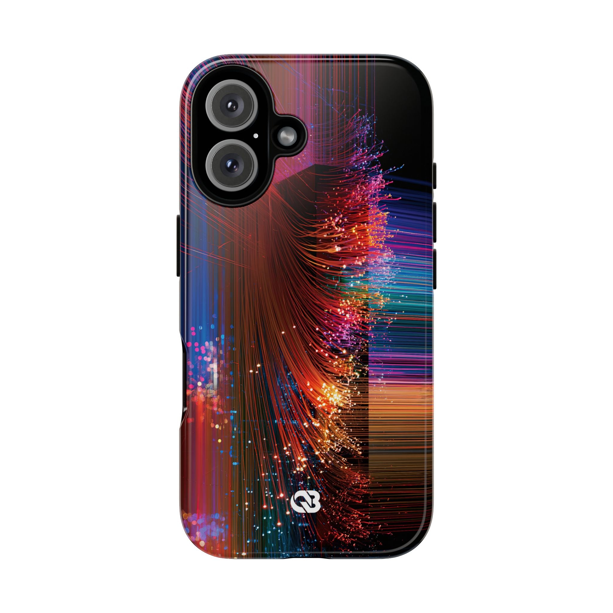 Black Tough Phone Case for iPhone - Cyber Optic Streak