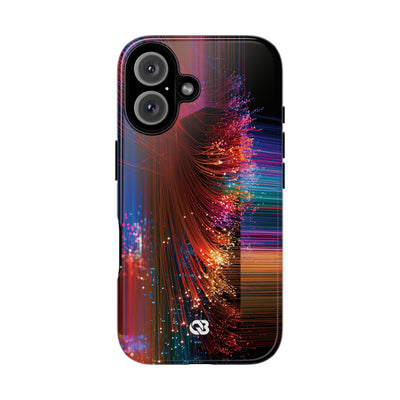 Black Tough Phone Case for iPhone - Cyber Optic Streak