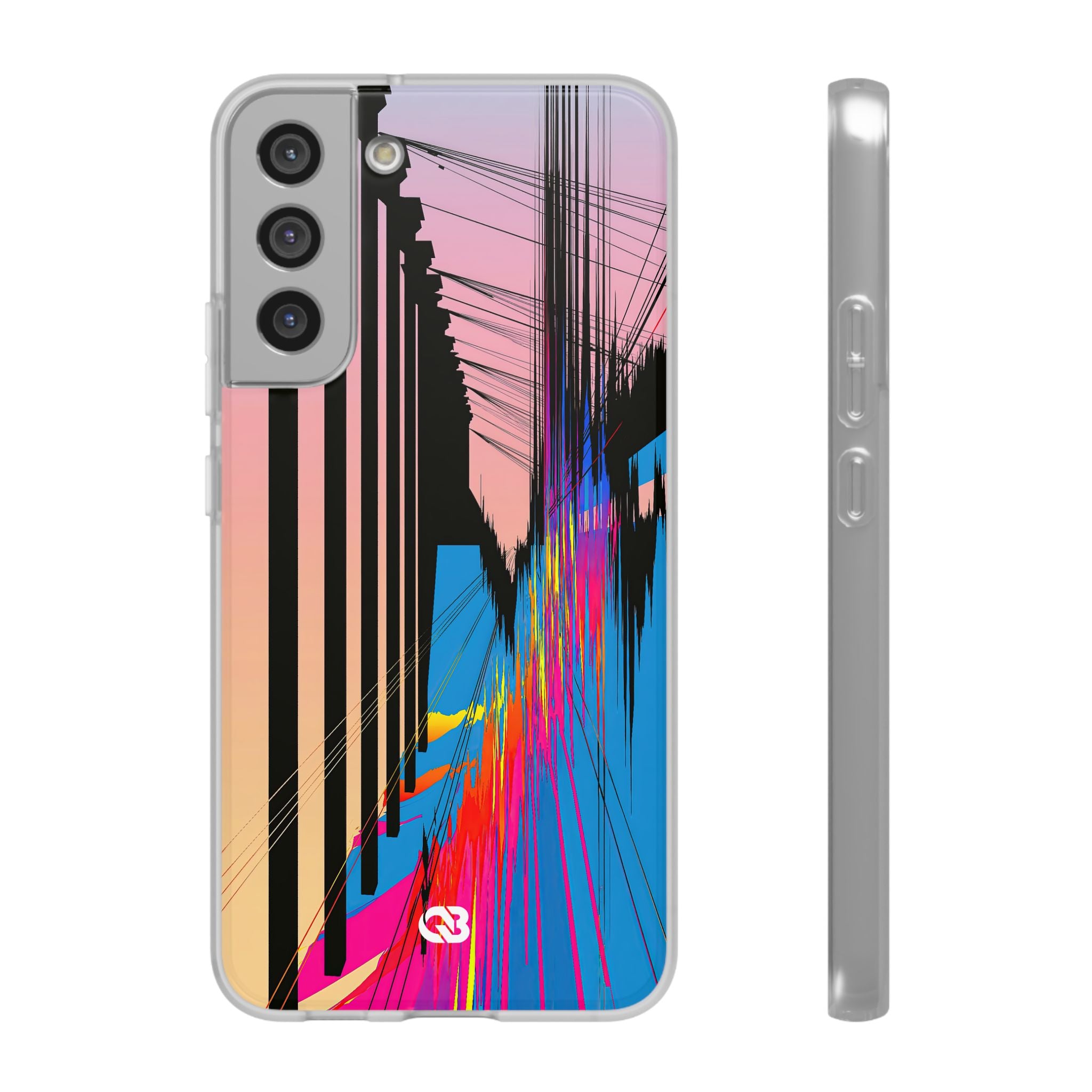 Blue Lite Phone Case for Samsung - Fractured Data Skyline