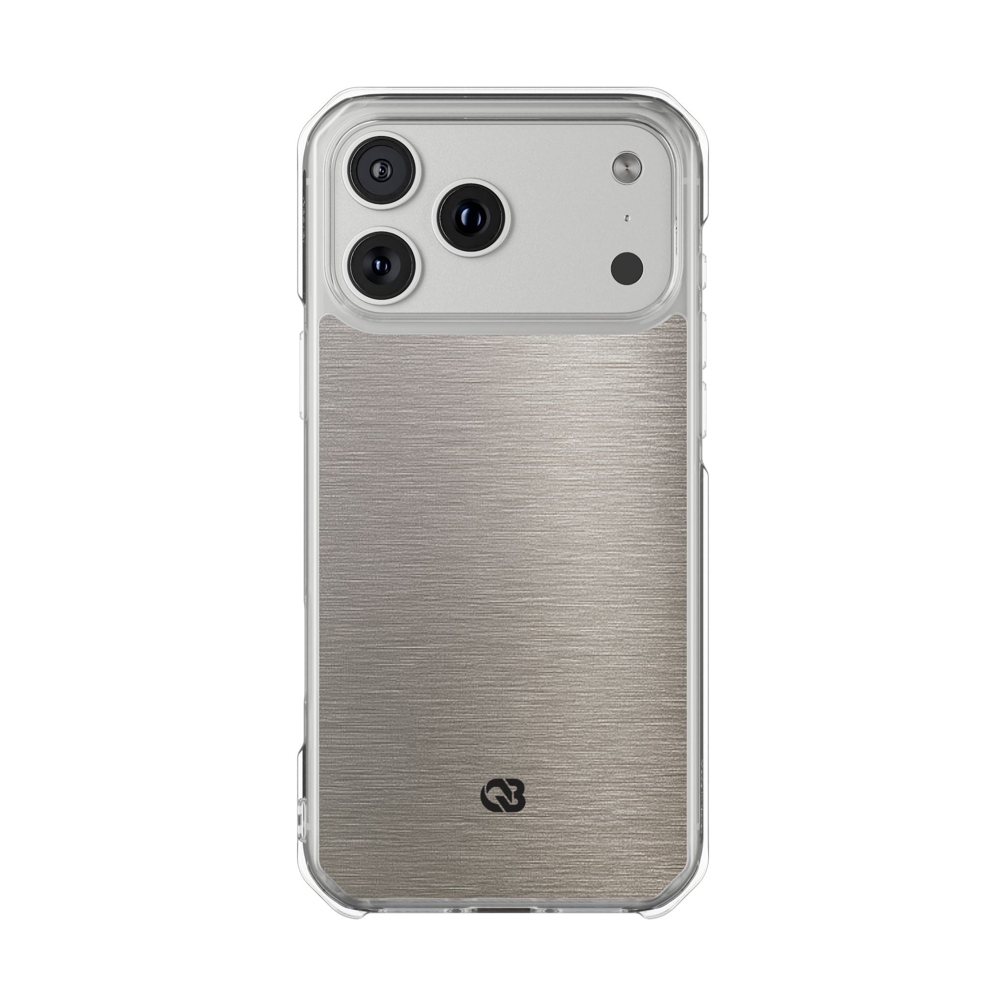 Grey Impact MagSafe Phone Case for iPhone - Brushed Nickel Linen