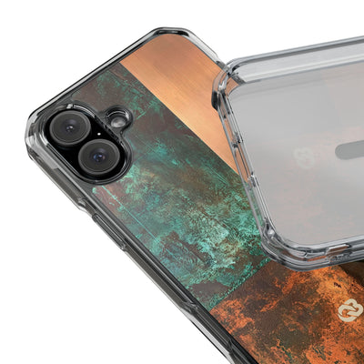 Teal Impact MagSafe Phone Case for iPhone - Verdigris Copper Slab