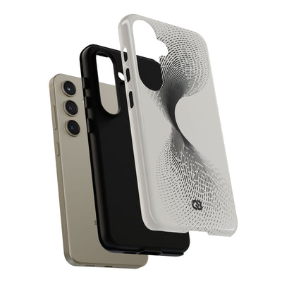 White Tough Phone Case for Samsung - Linear Torsion Grid