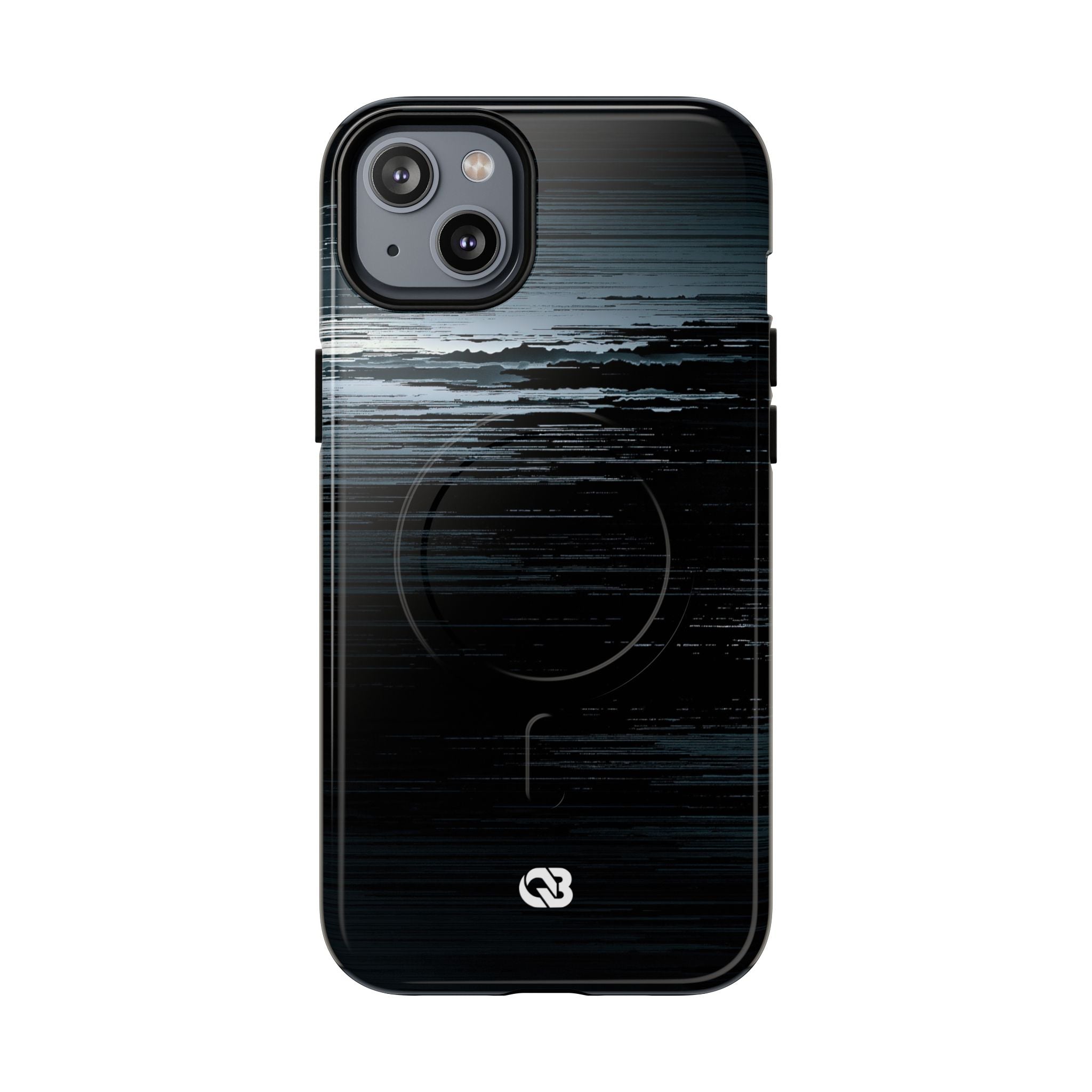 Black Tough 2.0 Magsafe Phone Case for iPhone - Frozen Signal Glitch
