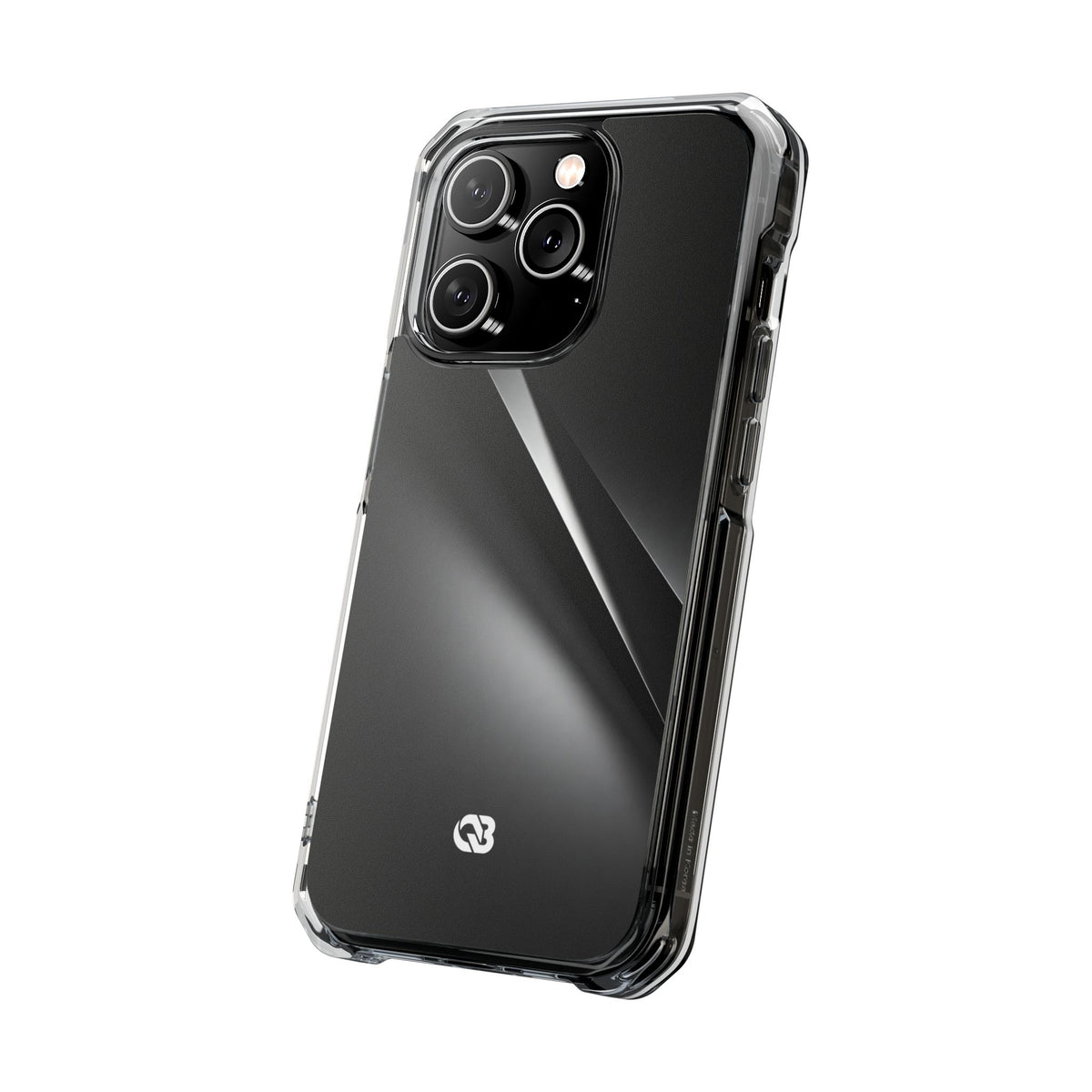 Obsidian Ridge · Clear Impact Magnetic Phone Case for iPhone ·  Black