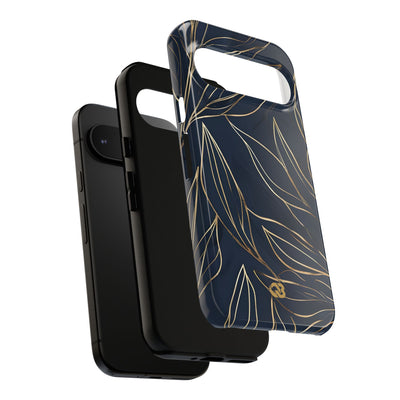 Gilded Navy Foliage · Tough Phone Case for Google Pixel