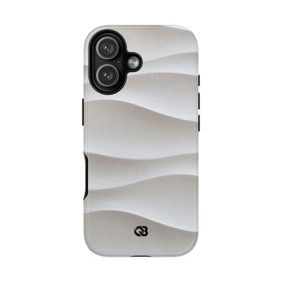 White Tough Phone Case for iPhone - Arctic Flow Ridges
