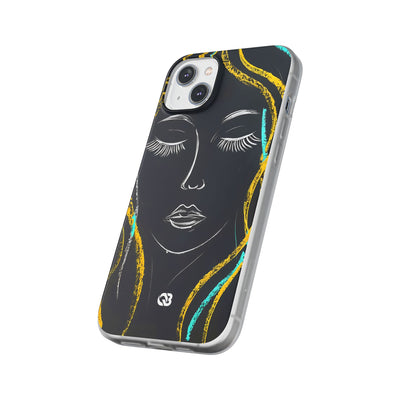 Obsidian Chalk Portrait · Soft Phone Case for iPhone