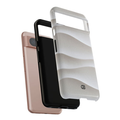 White Tough Phone Case for Google Pixel - Arctic Flow Ridges