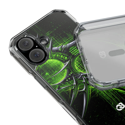 Cyber Sigil Grid · Clear Impact Magnetic Phone Case for iPhone · Green