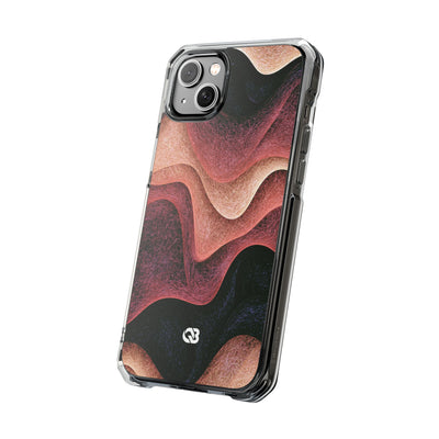 Rose Contour Waves · Clear Impact Magnetic Phone Case for iPhone · Pink