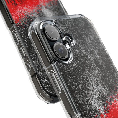 Crimson Noir Drip · Clear Impact Magnetic Phone Case for iPhone ·  Black
