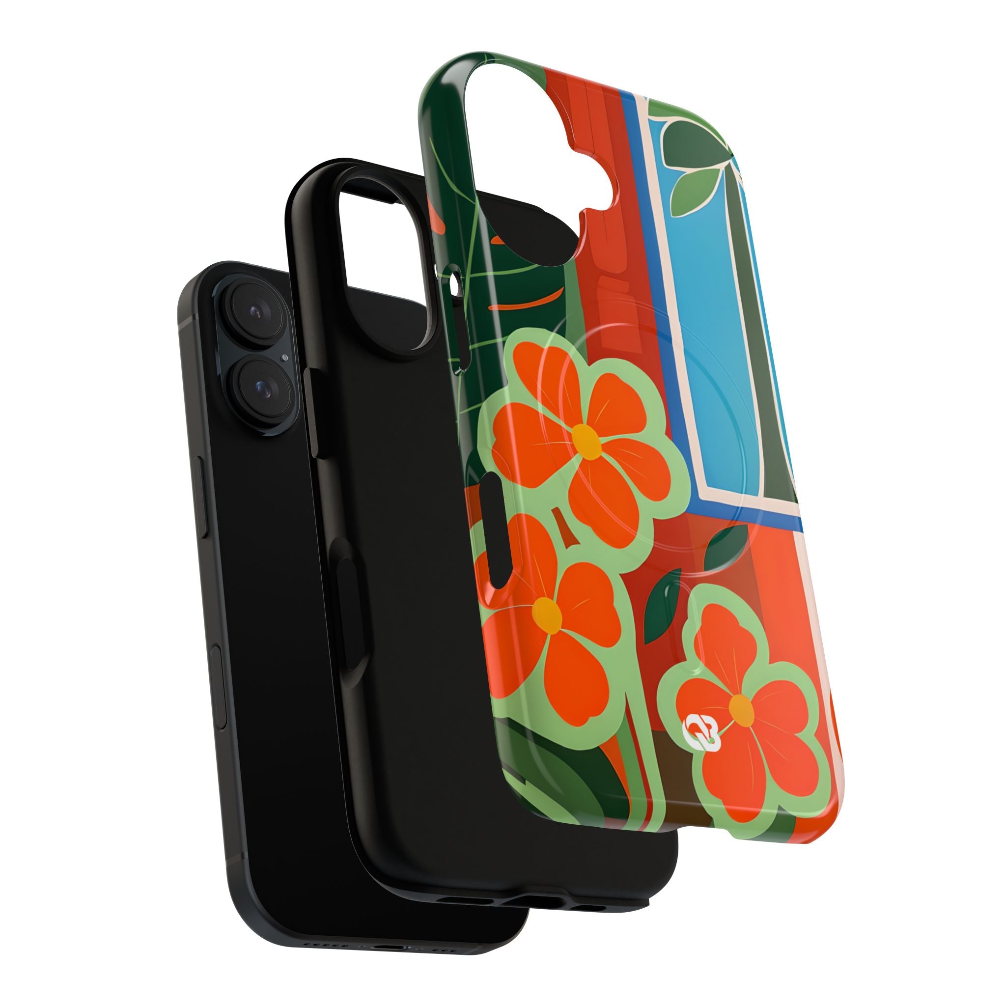Vivid Jungle Collage · Tough+ Coque de téléphone pour iPhone · MagSafe