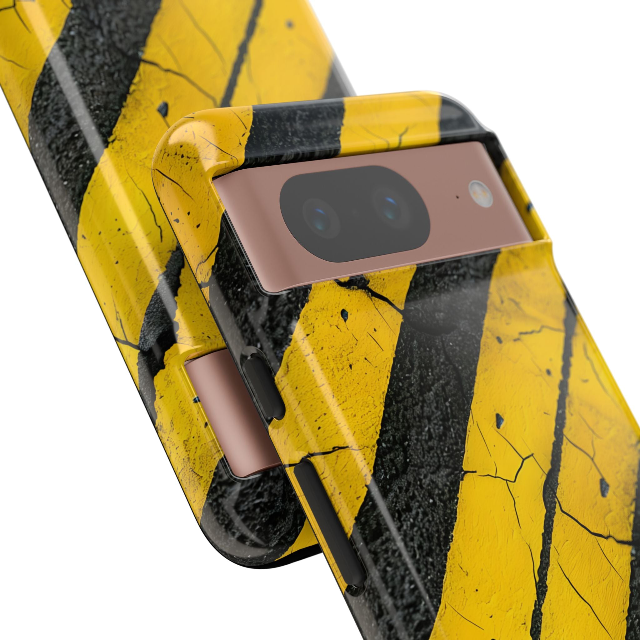 Cracked Hazard Stripes · Tough Phone Case for Google Pixel