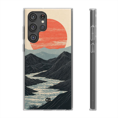 Beige Lite Phone Case for Samsung - Crimson Ridge Flow